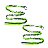 Maxbell 2pcs Adjustable Kayak Boat Fishing SUP Safety Rod Paddle Leash Cord Green