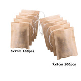 Maxbell 200 Pcs Empty Tea Filter Bags Loose Herbs Teabag with Drawstring 5x7 & 7x9cm