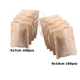 Maxbell 200Pcs Empty Tea Filter Bags Loose Herbs Teabag with Drawstring 5x7 & 9x10cm
