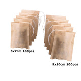 Maxbell 200Pcs Empty Tea Filter Bags Loose Herbs Teabag with Drawstring 5x7 & 9x10cm