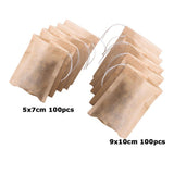 Maxbell 200Pcs Empty Tea Filter Bags Loose Herbs Teabag with Drawstring 5x7 & 9x10cm