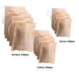 Maxbell 300Pcs Empty Tea Filter Bags Loose Herbs Teabag Drawstring 5x7,7x9,9x10cm