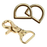 Maxbell 2 Sets Brass Lobster Clasp Hook Swivel Trigger Snap Hook & D Ring