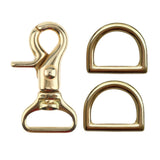 Maxbell 2 Sets Brass Lobster Clasp Hook Swivel Trigger Snap Hook & D Ring