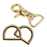 Maxbell 2 Sets Brass Lobster Clasp Hook Swivel Trigger Snap Hook & D Ring