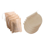Maxbell 200Pcs Empty Tea Filter Bags Loose Herbs Teabag with Drawstring 2 Shapes