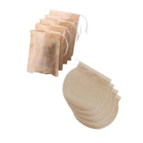 Maxbell 200Pcs Empty Tea Filter Bags Loose Herbs Teabag with Drawstring 2 Shapes