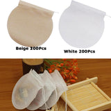 Maxbell 400Pcs Round Empty Tea Filter Bags Loose Herbs Teabag Beige&White