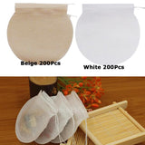 Maxbell 400Pcs Round Empty Tea Filter Bags Loose Herbs Teabag Beige&White