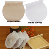 Maxbell 400Pcs Round Empty Tea Filter Bags Loose Herbs Teabag Beige&White