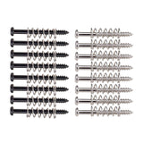 Maxbell Electric Guitar Humbucker Pickups Adjust Height Screws Springs Black+Sliver