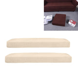 Maxbell 2Pcs Sofa Futon Seat Cushion Cover Couch Slipcover Protector Cream_Size L