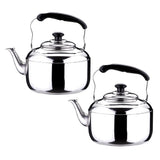 Maxbell 2pcs Stainless Steel Whistling Tea Kettle Coffee Kitchen Stovetop Induction