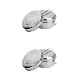 Maxbell 2x Stainless Steel Lunch Bags Round Lunch Box Food Bento Container Small