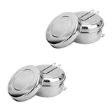 Maxbell 2x Stainless Steel Lunch Bags Round Lunch Box Food Bento Container Small