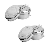 Maxbell 2x Stainless Steel Lunch Bags Round Lunch Box Food Bento Container Small