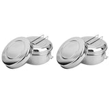 Maxbell 2x Stainless Steel Lunch Bags Round Lunch Box Food Bento Container Small