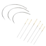Maxbell 9Pcs/set Steel Curved Needles for Hand Sewing Embroidery Cross Stitch Crafts
