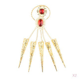 Maxbell 2Pieces Indian Belly Dance Perfome Bracelet Finger Nails Artificial jewelry