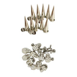 Maxbell 20 Sets Skull/Cone Studs Rivets Punk Rock DIY Spikes Shoes Bags Decor Silver