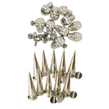 Maxbell 20 Sets Skull/Cone Studs Rivets Punk Rock DIY Spikes Shoes Bags Decor Silver