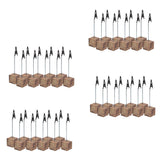 Maxbell 40x Rustic Fire Scar Wooden Base Wire Photo Clip Wedding Table Card Holder