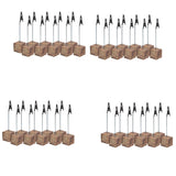 Maxbell 40x Rustic Fire Scar Wooden Base Wire Photo Clip Wedding Table Card Holder