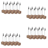 Maxbell 40x Rustic Fire Scar Wooden Base Wire Photo Clip Wedding Table Card Holder