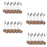 Maxbell 40x Rustic Fire Scar Wooden Base Wire Photo Clip Wedding Table Card Holder