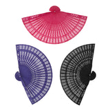 Maxbell 3x Vintage Wood Hollow Out Carved Hand Fan Foldable Fan Folding Pocket Fan