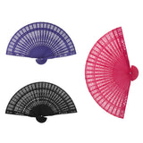 Maxbell 3x Vintage Wood Hollow Out Carved Hand Fan Foldable Fan Folding Pocket Fan