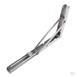 Maxbell 2pcs 304 Stainless Steel Folding Boat Bench Shelf Table Bracket 12"