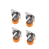 Maxbell 4x Nylon All Swivel Caster Wheels Plate Caster for Trolleys Wheel Orange 1"