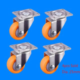 Maxbell 4x Nylon All Swivel Caster Wheels Plate Caster for Trolleys Wheel Orange 1"