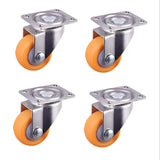 Maxbell 4x Nylon All Swivel Caster Wheels Plate Caster for Trolleys Wheel Orange 1"