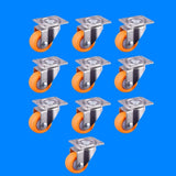 Maxbell 10x Nylon All Swivel Caster Wheels Plate Caster for Trolleys Orange 32mm