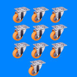 Maxbell 10x Nylon All Swivel Caster Wheels Plate Caster for Trolleys Orange 38mm
