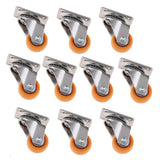 Maxbell 10x Nylon All Swivel Caster Wheels Plate Caster for Trolleys Orange 38mm