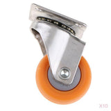 Maxbell 10x Nylon All Swivel Caster Wheels Plate Caster for Trolleys Orange 38mm