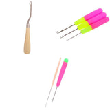 Maxbell 6pcs Crochet Latch Hook Lock Needles for Hair/ Micro Braid Needle Dread Lock