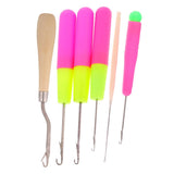 Maxbell 6pcs Crochet Latch Hook Lock Needles for Hair/ Micro Braid Needle Dread Lock