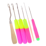 Maxbell 6pcs Crochet Latch Hook Lock Needles for Hair/ Micro Braid Needle Dread Lock
