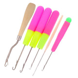 Maxbell 6pcs Crochet Latch Hook Lock Needles for Hair/ Micro Braid Needle Dread Lock
