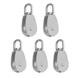 Maxbell 5pieces Stainless Single Wheel Pulley Block Swivel Rope Sheave Eye M15