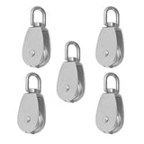 Maxbell 5pieces Stainless Single Wheel Pulley Block Swivel Rope Sheave Eye M15
