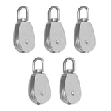 Maxbell 5pieces Stainless Single Wheel Pulley Block Swivel Rope Sheave Eye M15