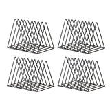 Maxbell 4x Metal Desk Book Holder Modern Minimalist Bookshelf for Home Office Black