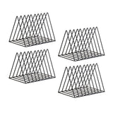 Maxbell 4x Metal Desk Book Holder Modern Minimalist Bookshelf for Home Office Black