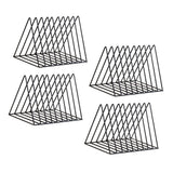 Maxbell 4x Metal Desk Book Holder Modern Minimalist Bookshelf for Home Office Black