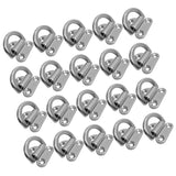 Maxbell 20pcs Small Folding Pad Eye Deck Lashing Rings Staple Cleat for Trailer Boat